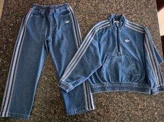 Adidas Denim Set Kids Unisex size XS 7-8 years old