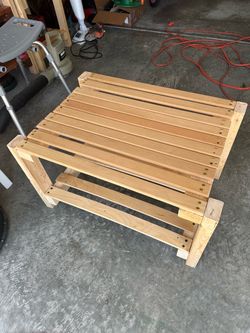 Handmade Wood Slatted table or Low Table