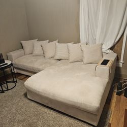 Barely Used Oversized Couch With Large Chaise