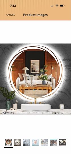 Round LED Backlit Bathroom Wall Mirror