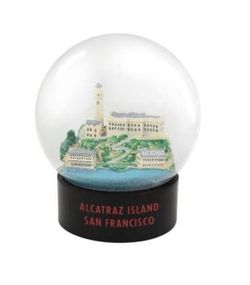 Alcatraz Prison Jail Fog Snow Globe