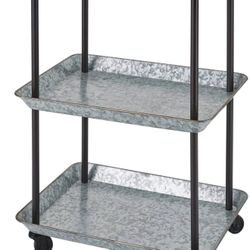 Galvanized Utility Cart Bar Cart.