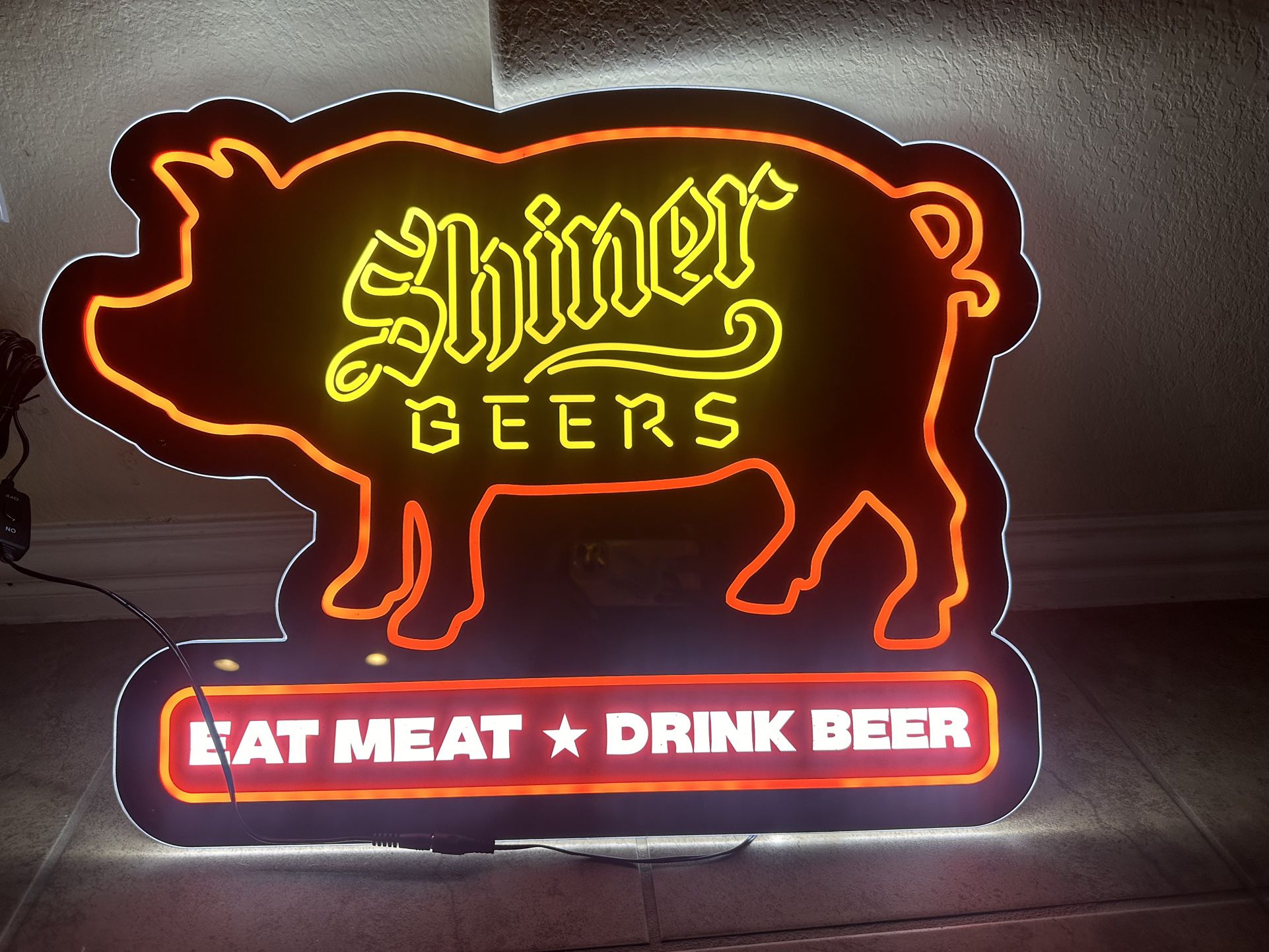 Shiner Bock Beer LED Bar Sign “Eat Meat*Drink Beer” 