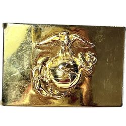 USMC Marine Corps Dress Blues Belt Buckle Anodized Gold Plated Soldier Used
