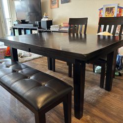 Dining Table With Chairs And Bench 