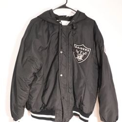 Vintage Oakland Vegas Raiders Jacket Hoodie Hooded VTG Size Mens Medium
