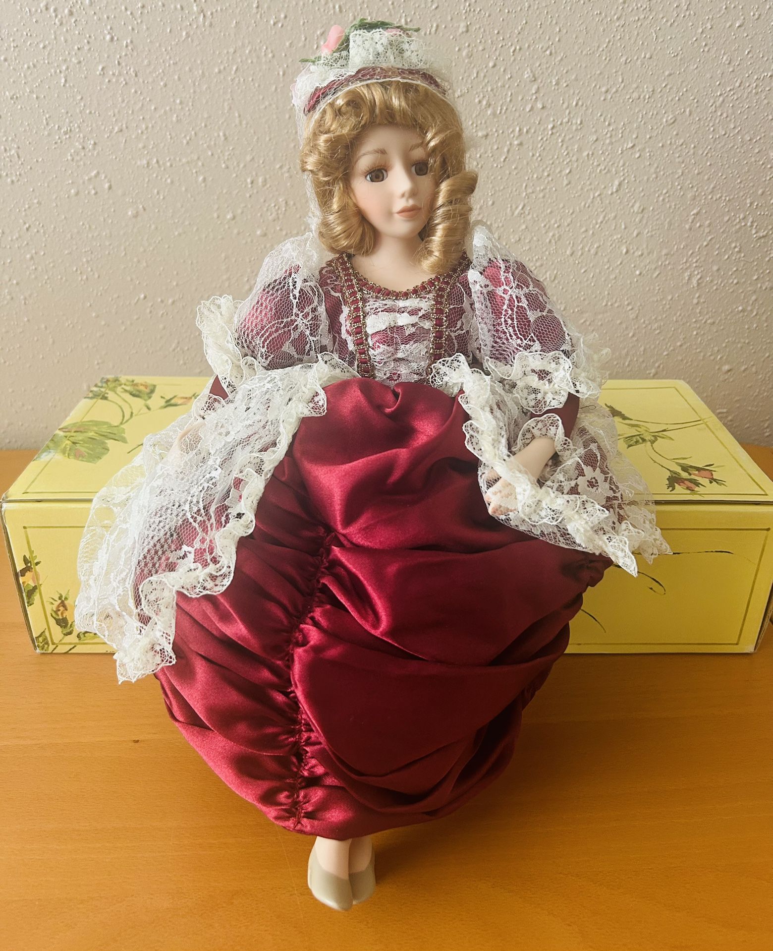 Vintage Mary Victorian blonde doll fancy doll porcelain exquisite collection
