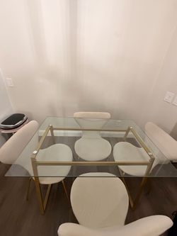 Glass Dining Table and Four Chairs