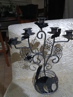 Halloween Metal Candelabra Candle Holder