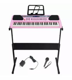 🌸 BRAND NEW PINK ELECTRIC KEYBOARD w STAND