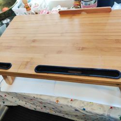 Bamboo wooden bed tray table for iPad, laptops, used only 3 months