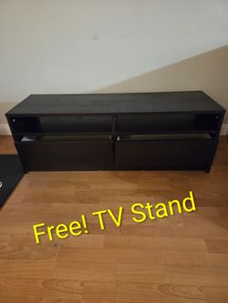 FREE! Black TV Stand with Drawers and Open Shelf