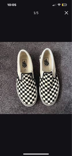 Checkered Vans Cream & Black