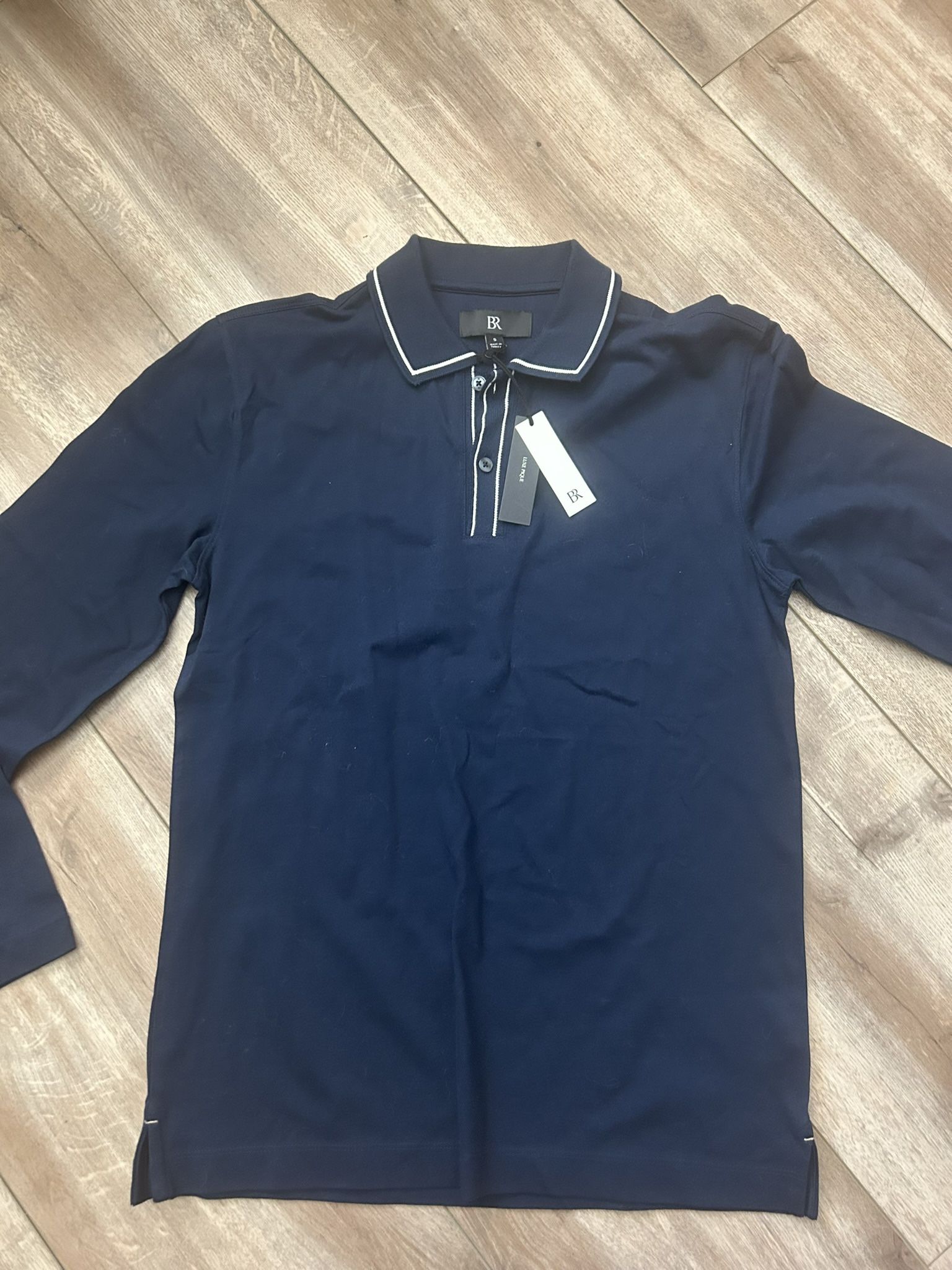 Banana Republic Men's Luxury-Touch Long-Sleeve Polo Shirt luxe pique