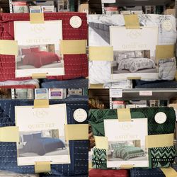 HUGE SALE! Lenox 3 Piece Quilt Set Available In Full/Queen Or King Brand New 
