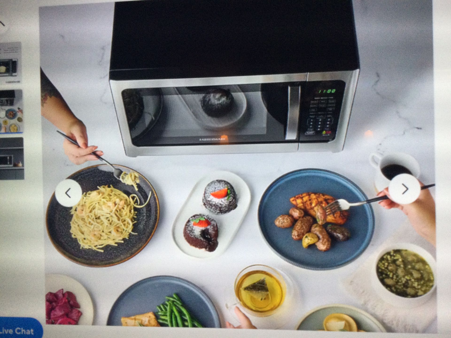 FARBERWARE PROFESSIONAL 1.2 CU FT. COUNTERTOP MICROWARE, STAINLESS STEEL / BLACK FM11SS 1000 WATT