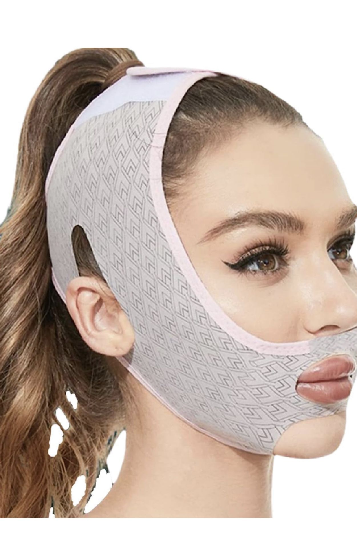 FUIART Beauty Face Sculpting Sleep Mask, Chin Strap for Double Chin for Woman, V-Line Shaping Face Masks (1Pack)