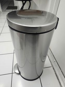 30-  gallon stainless steel with lift lid garbage can $30..- Firm
