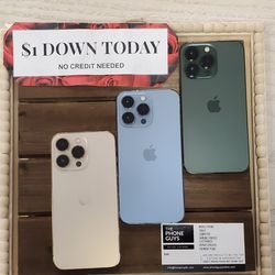 Apple IPhone 13 Pro Max - $1 DOWN TODAY, NO CREDIT NEEDED