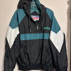 Vintage NFL Game Day New York Jets Puffer Jacket Mens Medium Football Turbo
