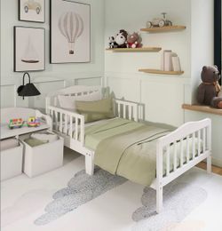 Toddler Bed - wooden white