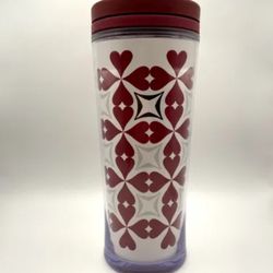 Starbucks 2009 Red Heart 12oz. Coffee Travel Tumbler Twist Lid NEW