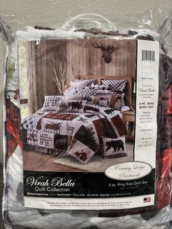 Christmas Quilt & 2 Shams- NEW