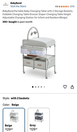 Baby changing table with storage