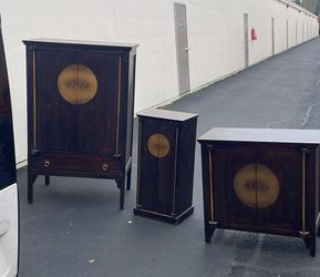 3pc vintage Pier 1 Imports Asian Style Media Cabinets
