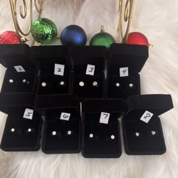 Moissanite Pierced 925 Silver Earrings