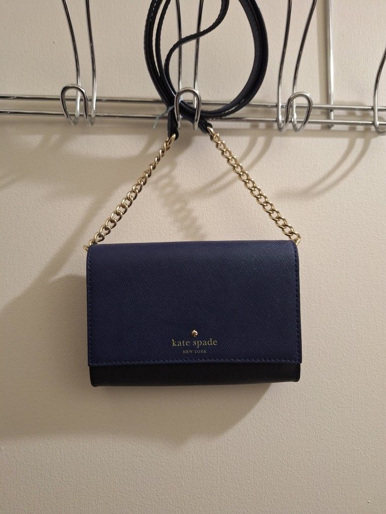 KATE SPADE NAVY BLUE CROSSBODY STACI NWOT. SAFFLIANO LEATHER.