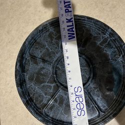 9 extra-large plastic party trays - sectional and flat.  16 inch size.  