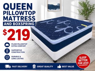 🟢NEW QUEEN PILLOWTOP SET $219