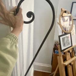 Pair Of Large Wrought Iron Wall-Mounted Sconces For Pillar Candle Or Plant