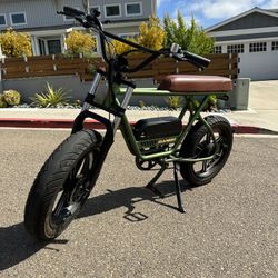 Electric Fat Tire Motorbike With Extended Range Battery - Hardly Used Like New