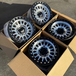 Brand New 17” KMC KM522 IMS Machined Black Lip Wheels 6x5.5 CHEVY GMC TOYOTA