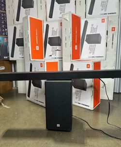 JBL Cinema 3.1.2 Dolby Atmos Model SB595 Channel Soundbar and Wireless Subwoofer