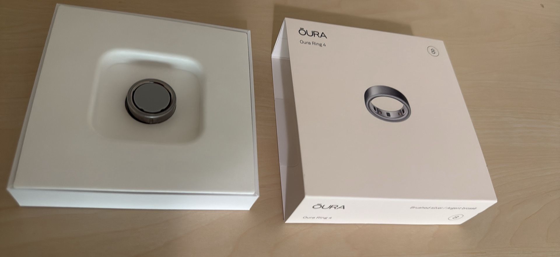 Oura Ring 4- Brushed Silver Size 8