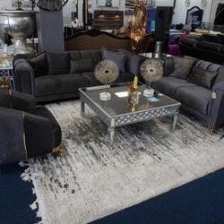 Sofa Loveseat And Chair Available In Gray And Ivory 