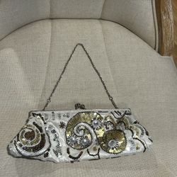 Apt 9 Sequin Beaded Clutch Purse Handbag Kiss Lock