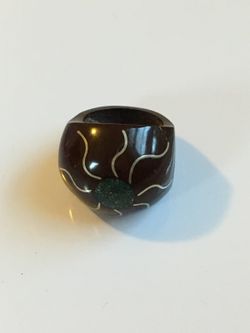 Coconut ring with turquoise