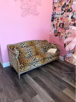 Vintage leopard couch