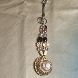Seashell & Glass Beaded Key Ring