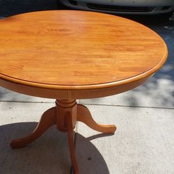 42 Inches Solid Wood Dining Kitchen Table, No Leaf