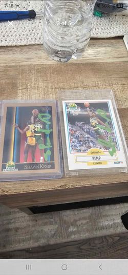 2 1990 NBA Fleer Shawn Kemp SIGNED #178 RC Rookie Card Autographed $40 Each 