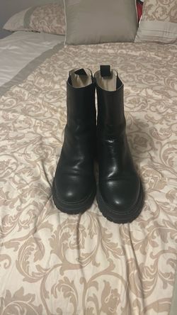 Black Leather Chelsea Ankle Boots