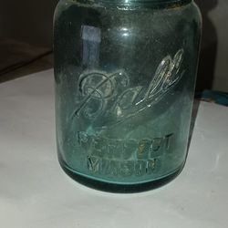 Antique!! 1910-23 Blue Pint Size Mason Jar