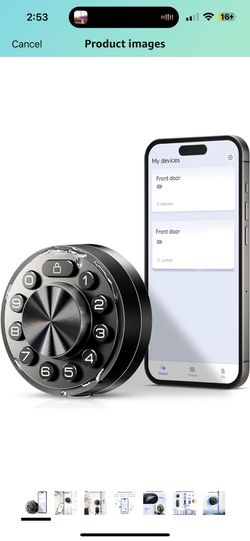 Veise Smart Deadbolt with App Control, 6-in-1 Keyless Entry Door Lock with 2 Keys, Electronic Digital Keypad for Front Door, Auto Lock, Waterproof, Ea