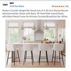 White Sherpa Barstools