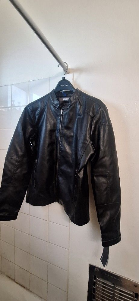 Kenneth Cole Reaction Faux Leather Men's Jacket Small Black New